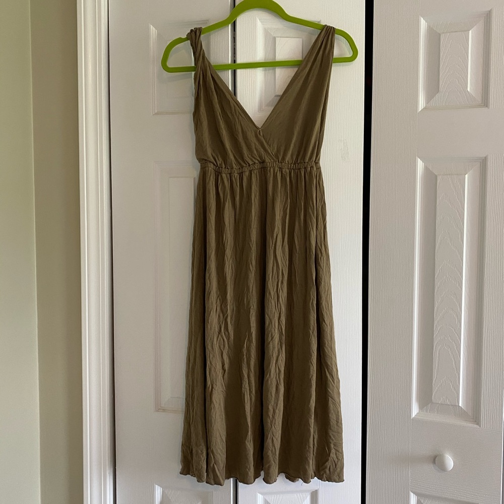 Midi J.Crew Rayon Dress Olive XS